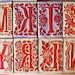 B - Single Hand Block Printed Monogram Card and Envelope