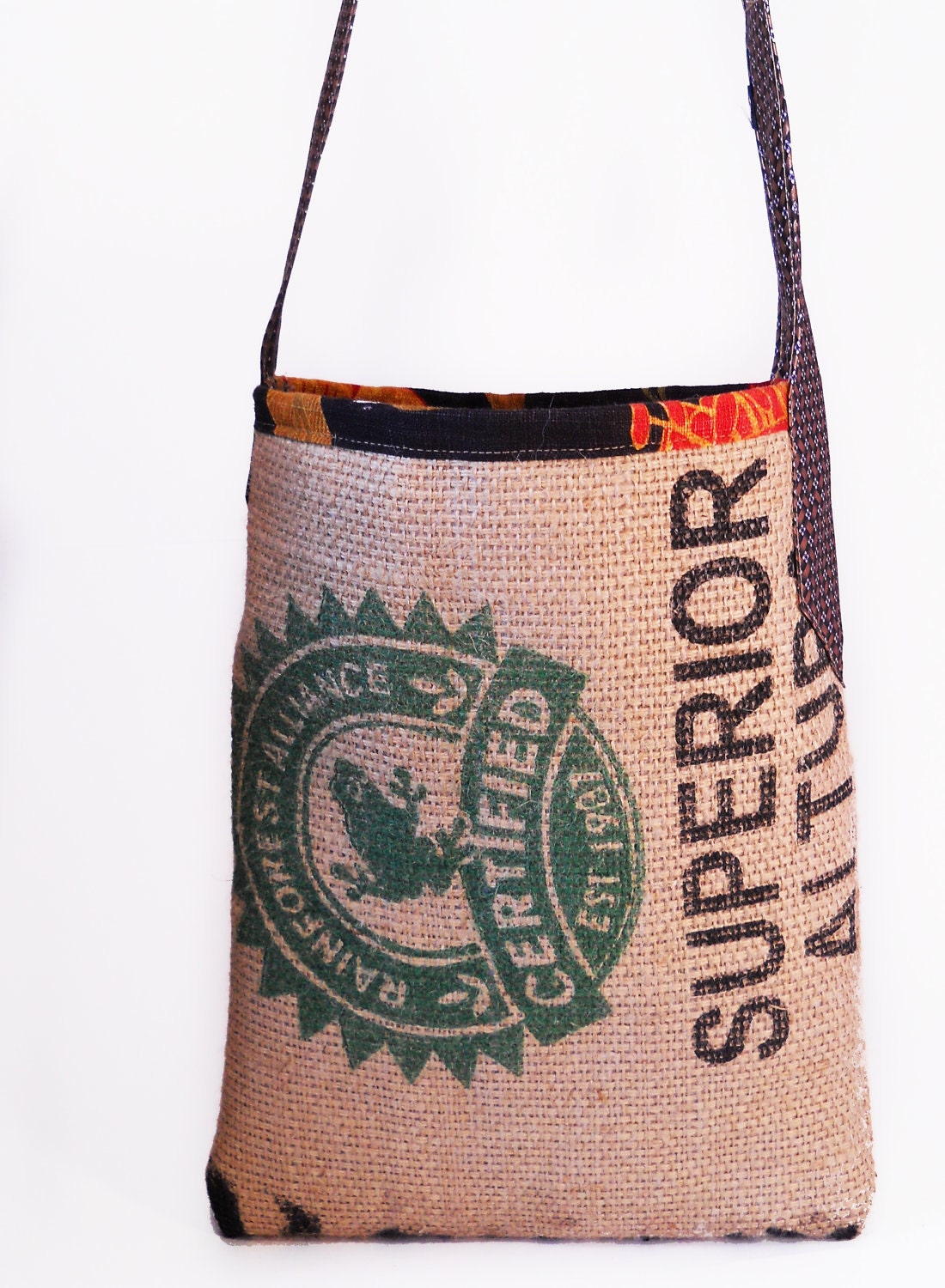 Recycled Coffee Sack Tie Bag