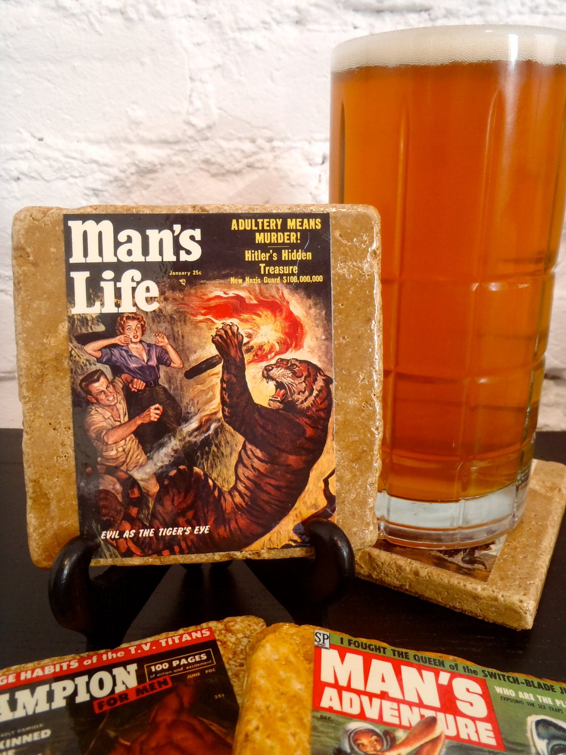 Handmade Manly Stone Coaster