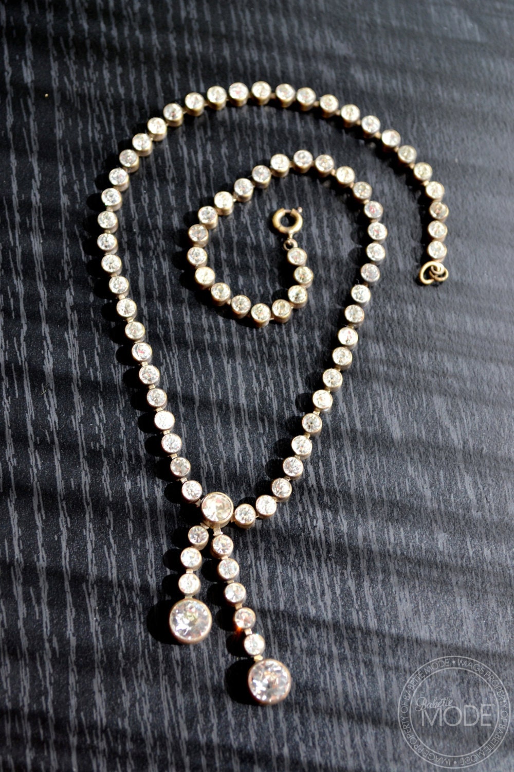 50s Vintage Lariat Rhinstone Necklace