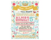Alice In Wonderland Custom Tea Party Invitation (You Print)