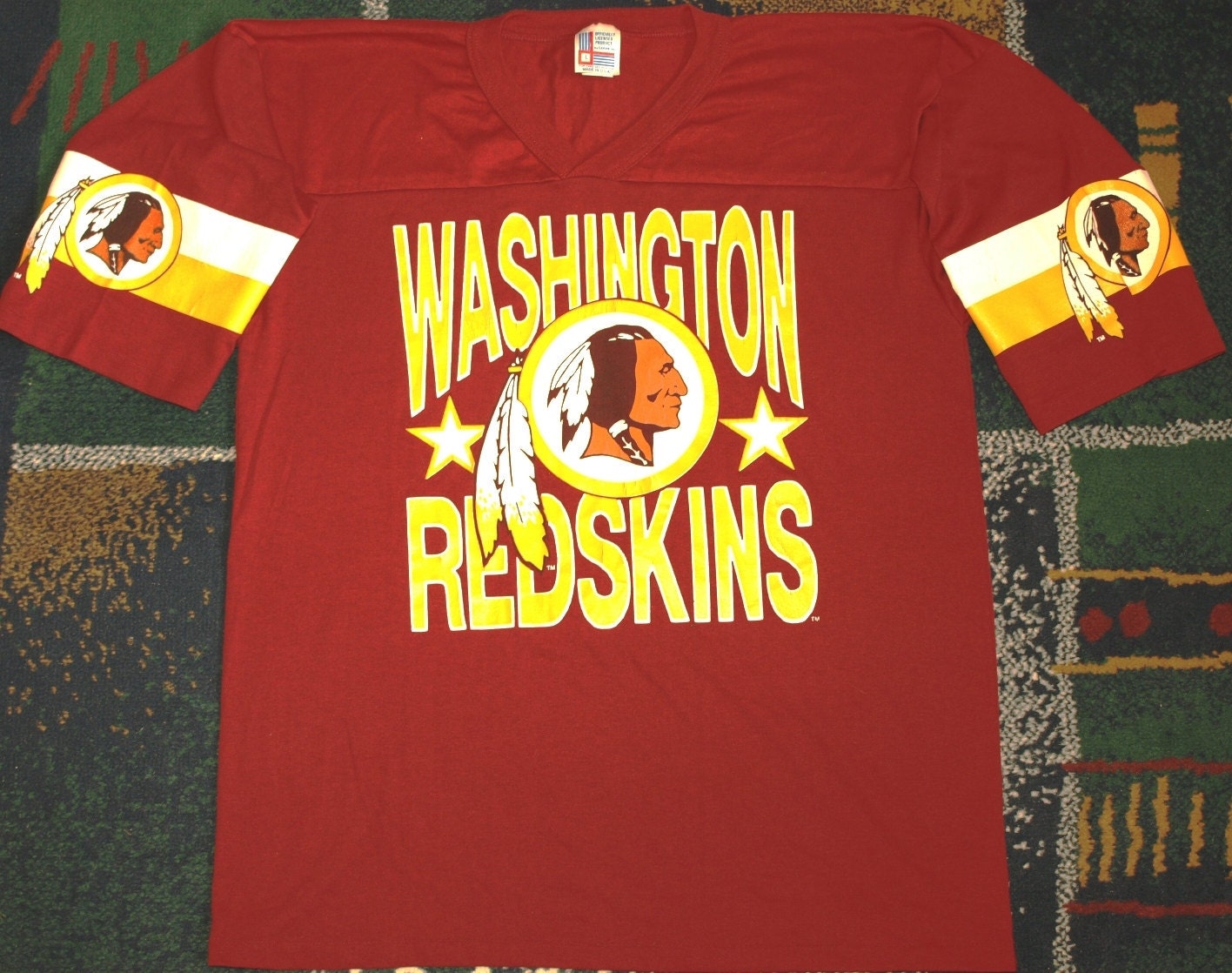 Vintage 1980s Washington Redskins NFL Football Jersey Shirt T-Shirt Logo Garan