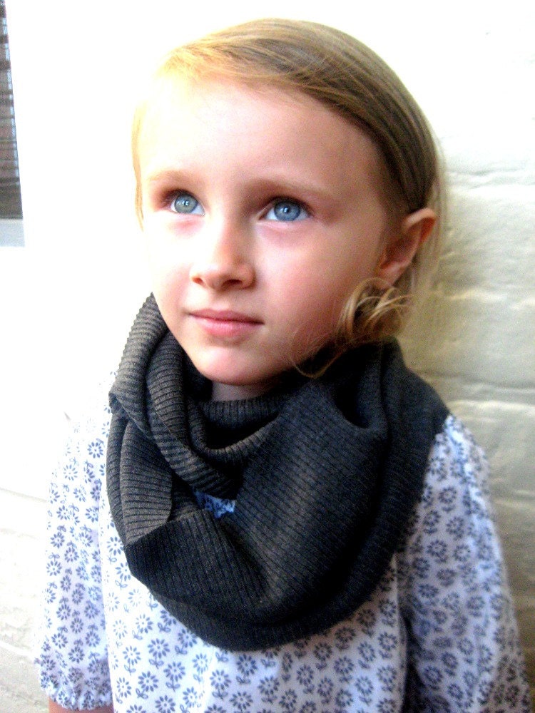 unisex soft infinity scarf - charcoal gray - kyandkin