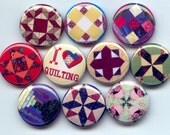 QUILTING I Love To QUILT Sew Sewing 10 Pinback 1" Buttons Badges Pins
