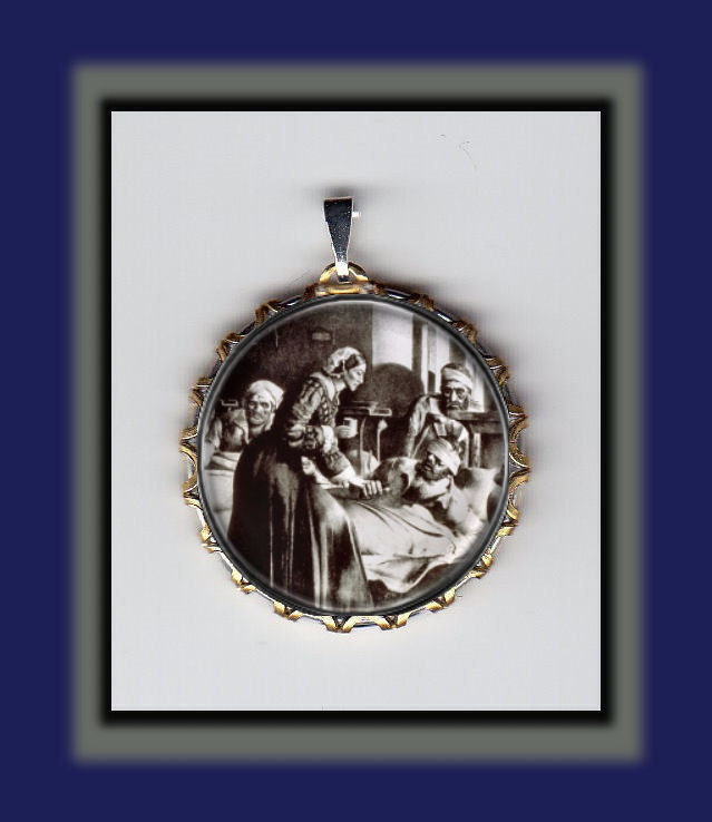 Florence Nightingale Bedside Lady with the Lamp Art Brass Charm