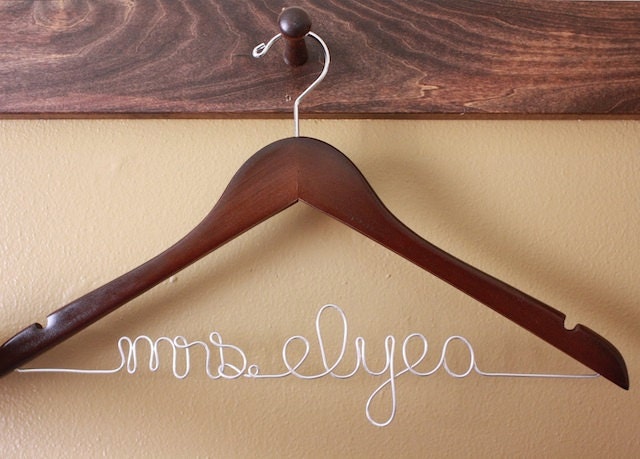 Personalized Bridal WALNUT Hanger for Brides and Bridesmaids