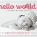custom photo birth announcement - hello world