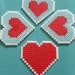 Zelda Nintendo heart container perler bead coasters PLUS Link magnet 8bit