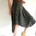 Asymmetric slip-in skirt in houndstooth pattern - grey, brown and khaki green - size medium/large US 8/10