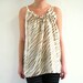 Satin top - white beige zebra print - tunic micro dress - summer top - size S/M - US 6/8 - by Bartinki