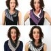 Animal print collar from upcycled silk in dark blue and animal print satin with black zipper, sophisticated collar necklace