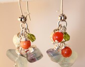 Fire & Ice - Gemstone Cluster Earrings