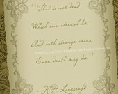 Steampunk Goth - H.P. Lovecraft Quote in Victorian Scrollwork Frame - 8-1/2" x 11" Digital Illustration - Download and Print