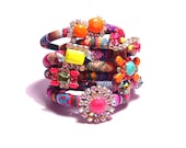 The ORIGINAL ss2012 Vintage Rhinestone Friendship Bracelet - Neon BOHO LUST (Pre Order) As seen on the BagHag Diaries