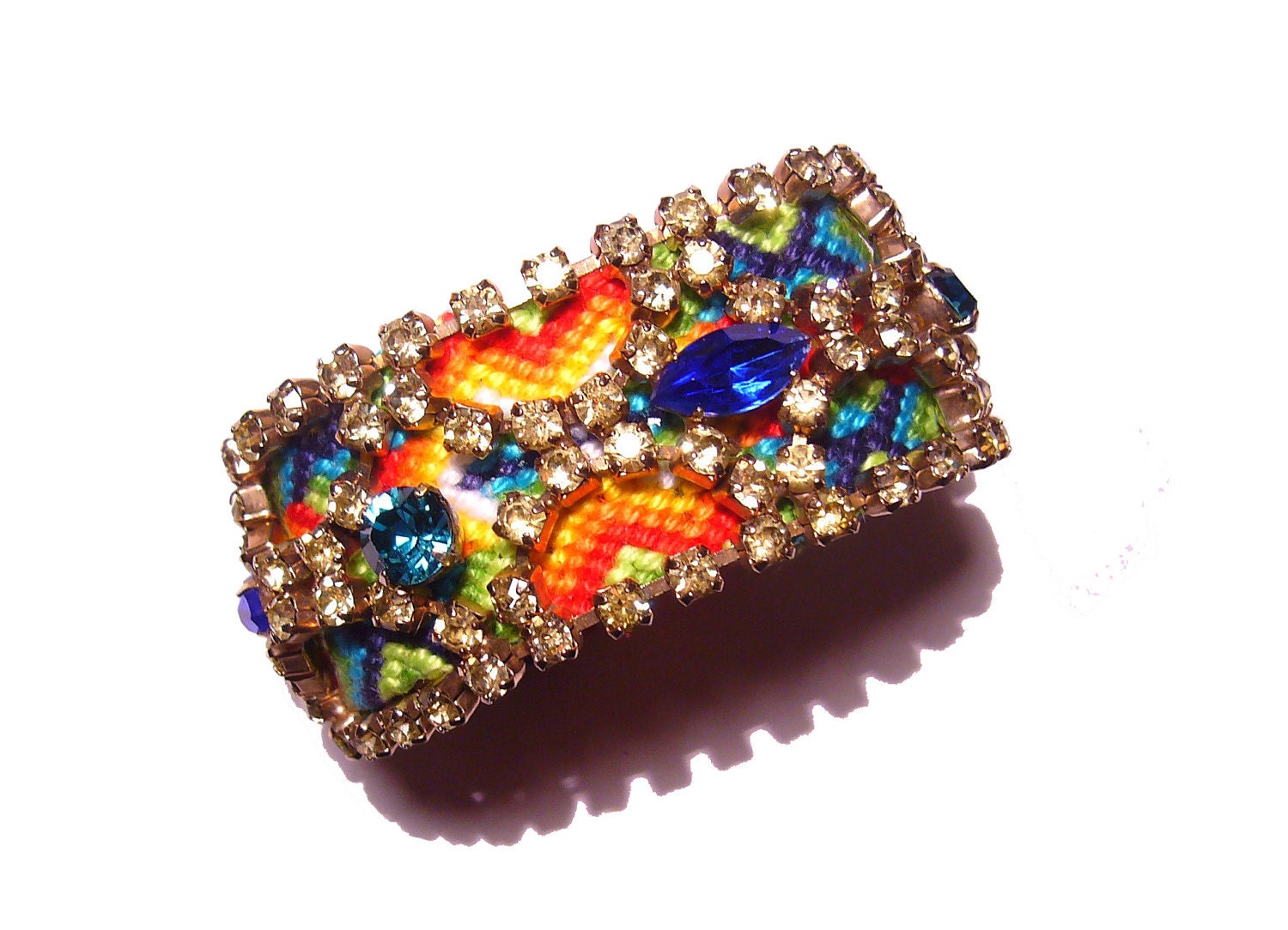 Wide Rhinestone Friendship Bracelet - Exotic Bliss II (ready to ship)