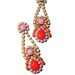 One of a Kind Neon and Pastel Hand Painted Vintage Rhinestone Earrings - Pastel Sorbet