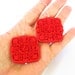 Red Cinnabar Statement Earrings - Chunky Red Earrings