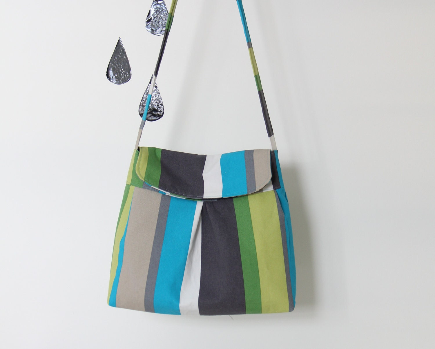 Cross body multi colored striped bag