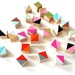 24 Mini Color Block Magnets - BESTSELLER - Hand Painted Wood Blocks in AUSTIN SET (Gold, Neon Pink, Aqua) - Geometric, Color Block