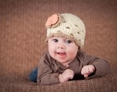 Scalloped Beanie - size NB to 12 months