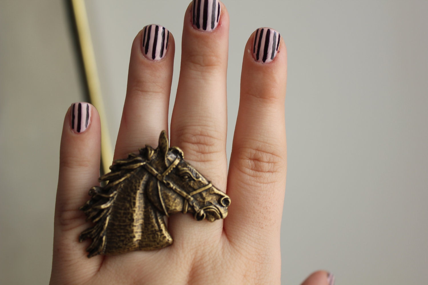 Horse bronze ring