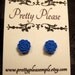 Petite Rose Studs in Bright Blue