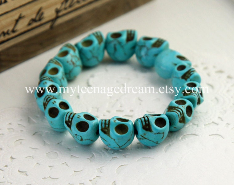 Day of the death Turquoise skull bracelet