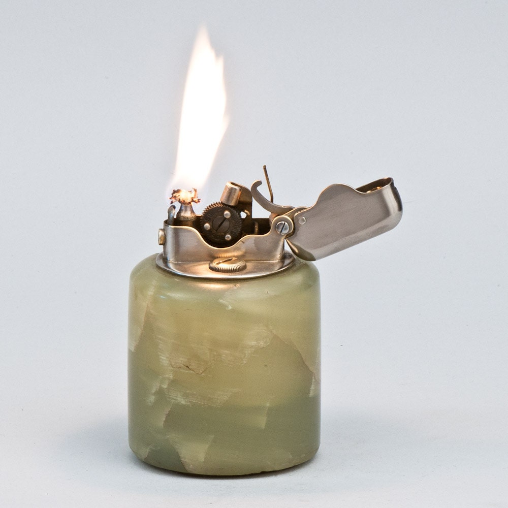 1930s Thorens Single Claw Table Lighter With Onyx Base