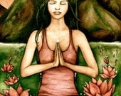 yoga art print by Claudia Tremblay water color
