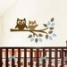 Owls on tree branch kids FABRIC wall decal sticker- not vinyl
