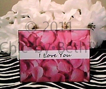 ChicbyBeth Pink Rose Petals "I Love You" Cards (Set of 12)
