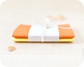 Set of orange and yellow handmade journals (notebooks) - Buntmal