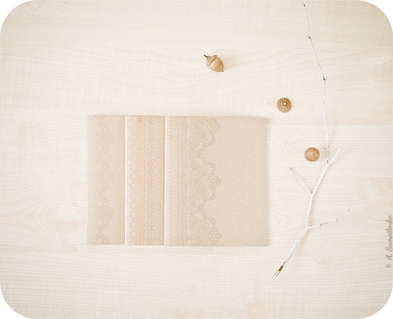 Kraft handmade journals with print pattern