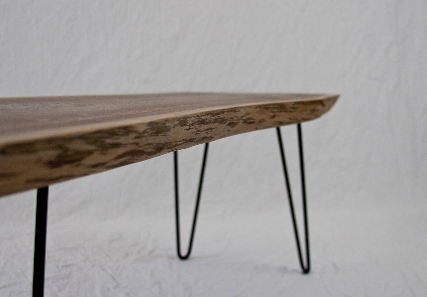 ON HOLD for Clayton - Black Walnut Simple Coffee Table - Natural Live Edge/Reclaimed