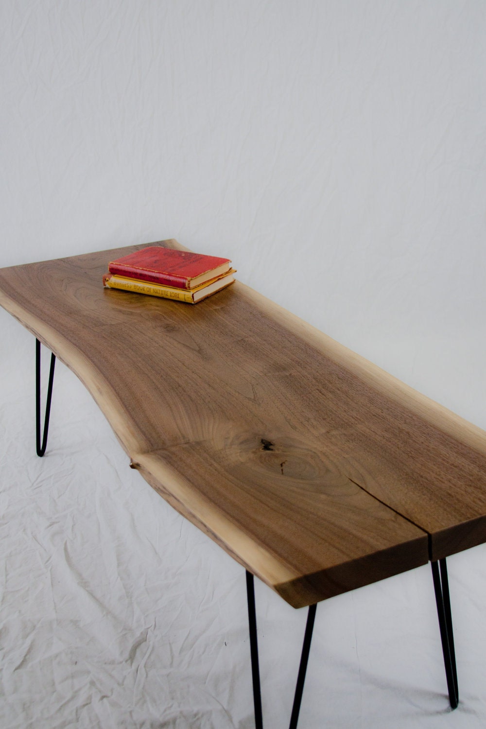 ON HOLD for Clayton - Black Walnut Simple Coffee Table - Natural Live Edge/Reclaimed