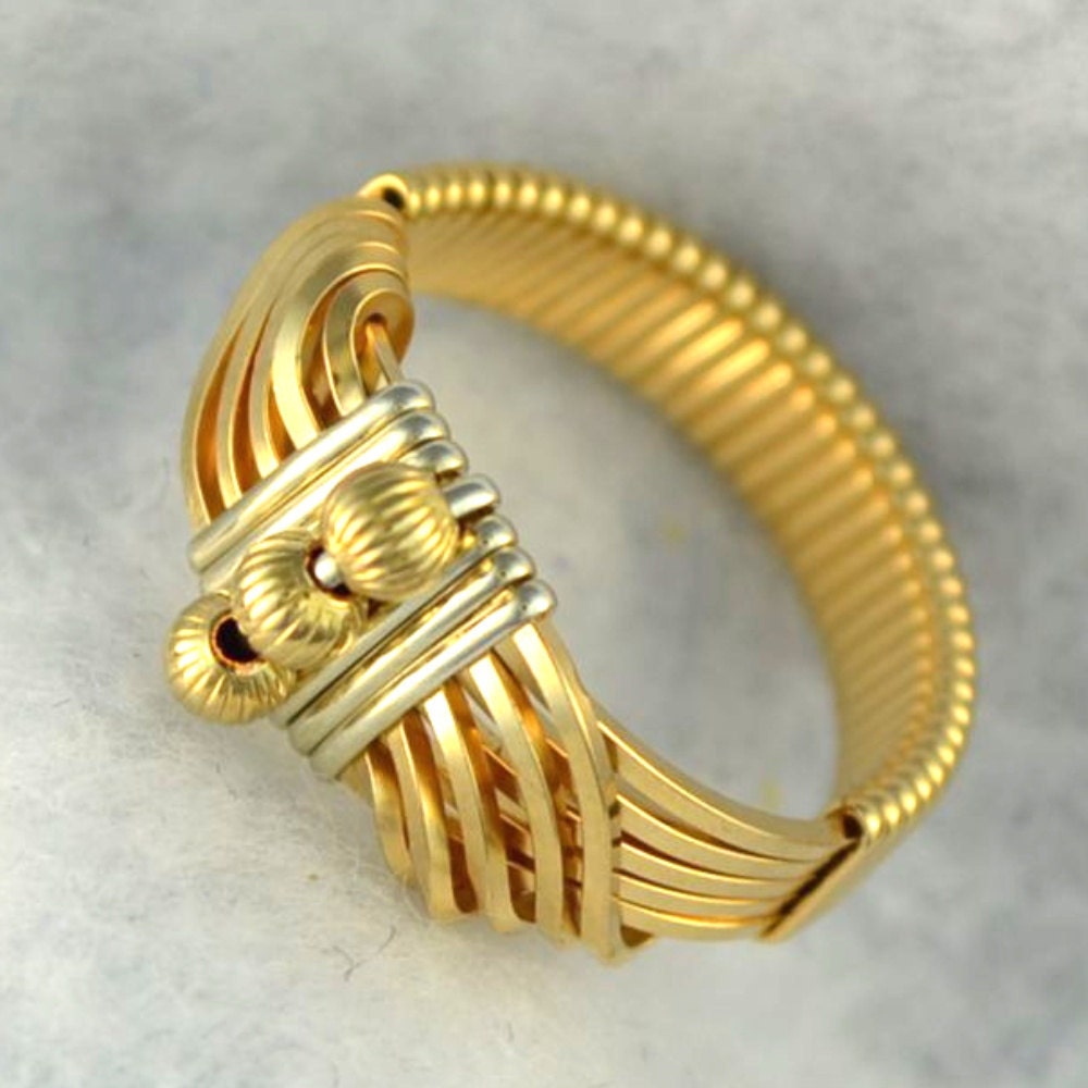 Wire wrapped Ring 14K gold filled  sterling silver accents.  "Sultan's Ring" - Untwistedsister
