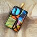 fused dichroic glass pendant with gold bail OOAK signed "Blue Moon"