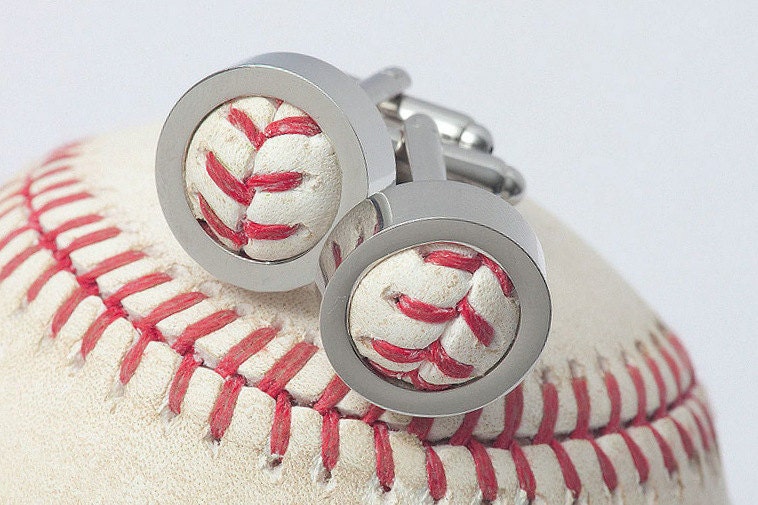 Red Sox vs. Yankees GAME USED Baseball Cufflinks w/ Gift Bag