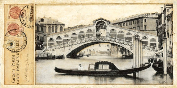 Venice Italy, Rialto Bridge  10"x 20"