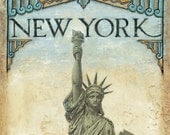 New York, Statue of Liberty,12"x 36"