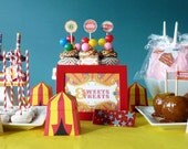 Vintage Carnival Circus Printable Birthday Party Package - DIY Print