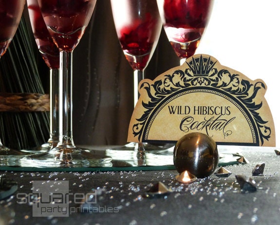 Evil Queen Gothic Cocktail Party Labels - Place Cards - DIY Printable - Inspired by Snow White & The Huntsman Il_570xn