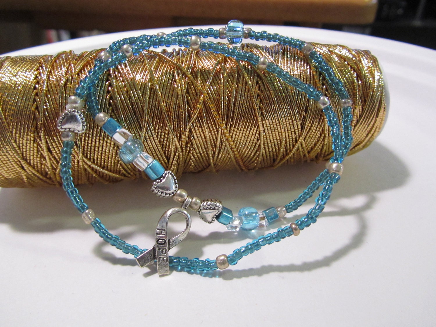 Teal awareness bracelet
