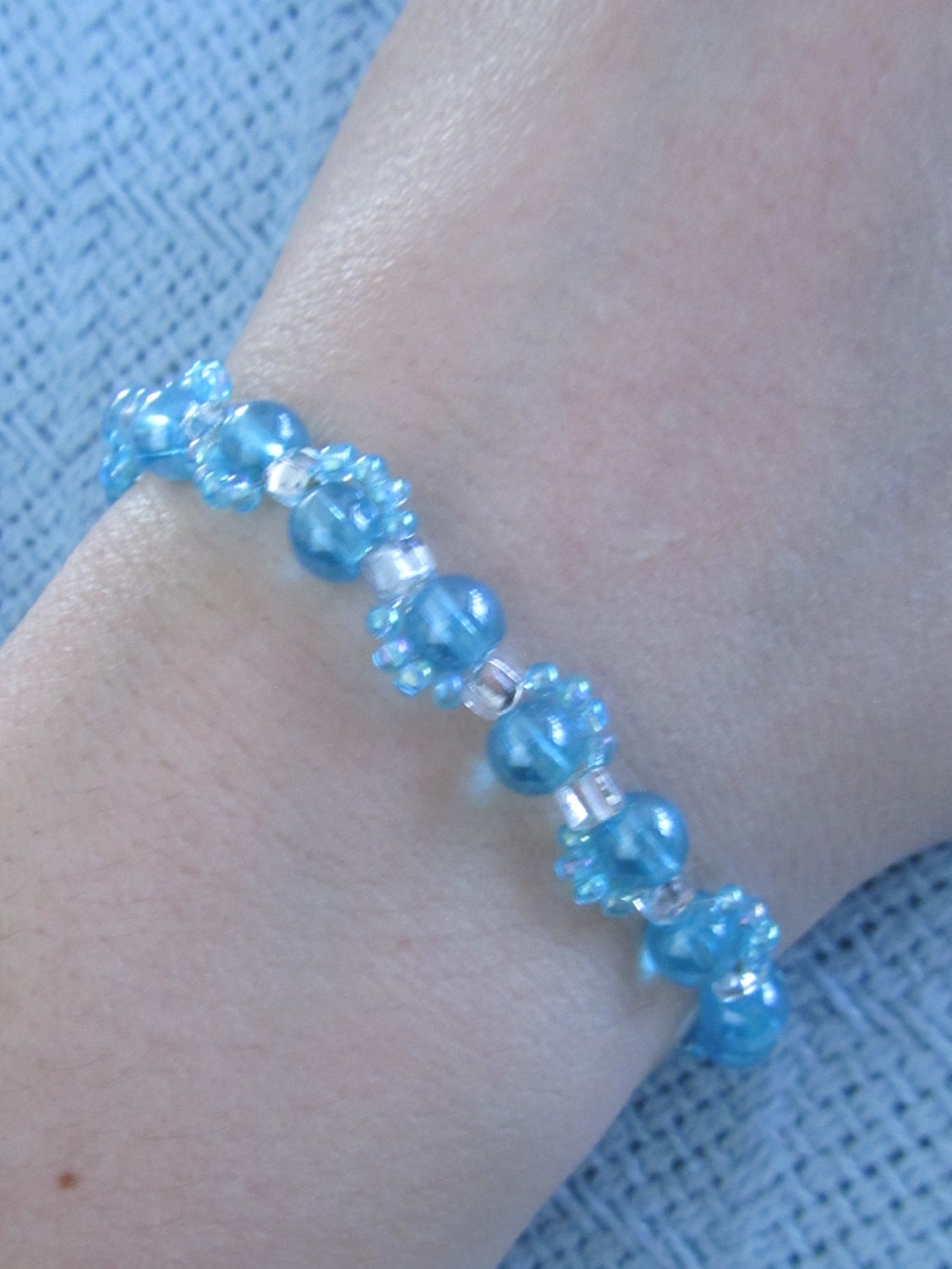 Aqua braided bracelet