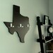 Coat Rack Key Hook Wall Hanging State Shape Texas Dark Espresso color