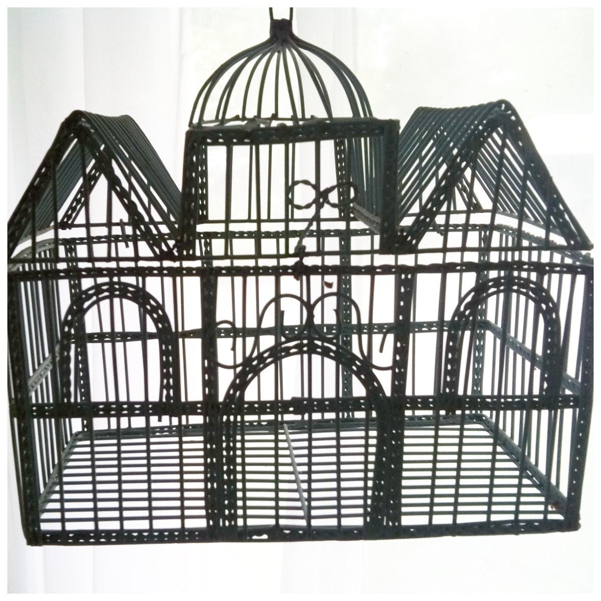 Vintage Decorative Wire Bird Cage by foughtvintageandart on Etsy