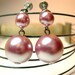Vintage Screw Back Earrings Mauve Pearl Dangles - 60's (item 92)