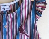 UPcycled Shirt Dress - Stripey Bird - 4/5