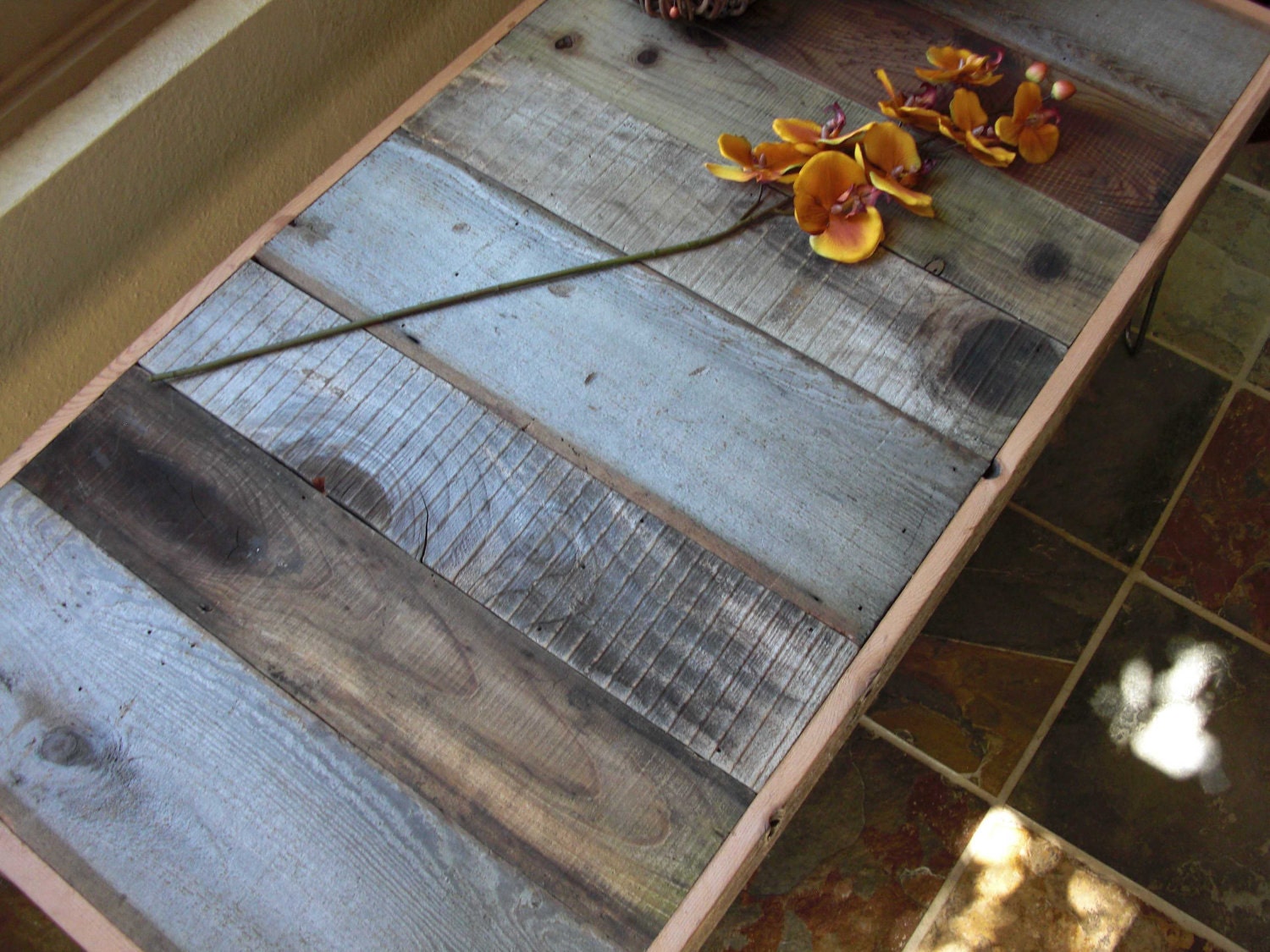 Barnwood Coffee Table - Barnwood Furniture - Reclaimed Upcycled and Recycled - Industrial Tables and Furniture - Iron and Steel