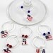 Patriotic USA Symbols American Flag Wine Glass Stem Charms Set of 6